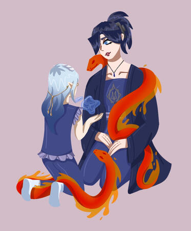 Full piece - 2 people, no background